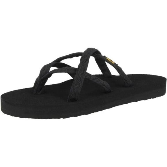 Teva Olowahu Womens Flip Flops Black Slip On Sandals Lightweight Comfort - Picture 4 of 6